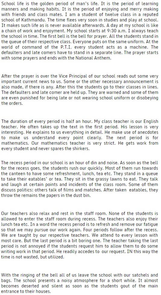 A day poem class 12